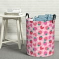 thumbnail image 5 of Goofa Haear Strawberry Printed Circular Hamper,Laundry Basket with Handles,Storage Baskets Foldable,Large Capacity Laundry Hamper-Small, 5 of 8