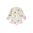 thumbnail image 2 of Baby Girl Rash Guard Swimsuits Summer Floral Print Zipper Long Sleeve Swimwear for Toddler Bathing Suits Beachwear, 2 of 10