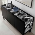 thumbnail image 5 of Abstract Waves Table Runner 108 Inches Long, Black Grey Modern Geometric Striped Kitchen Coffee Dining Table Decoration for Home Party Birthday Wedding Home Decor 13x108 Inches, 5 of 8