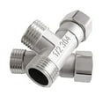 thumbnail image 2 of Desviador de 3 vías de acero inoxidable, conector en T flexible con tapa móvil para válvula en ángulo, rociador, brazo de ducha, 2 of 5