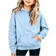thumbnail image 5 of breaise Girls Casual Long Sleeve Hoodies Cute Oversized Fleece Sweatshirt Cozy Solid Color Sweatshirts, 5 of 9