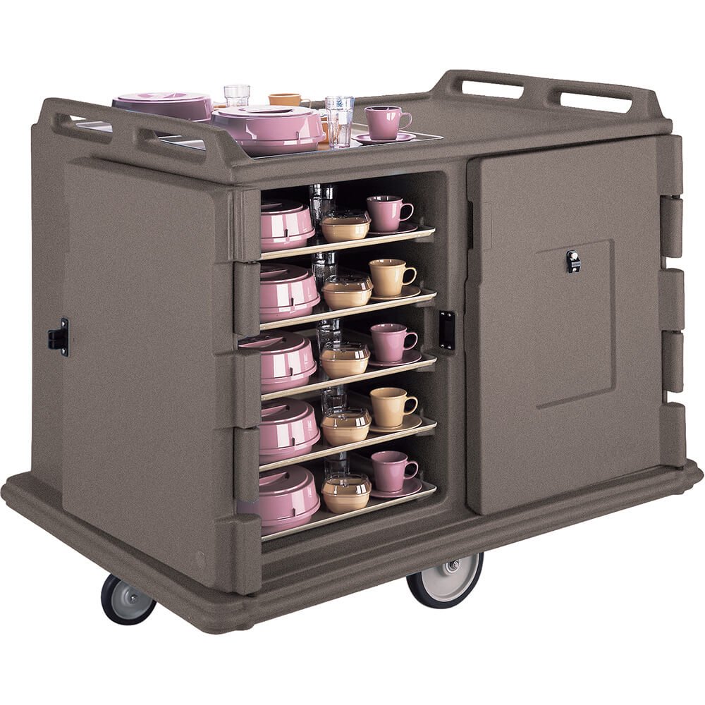 Cambro Room Service / Meal Delivery Cart, 15" x 20" Trays, Granite Sand