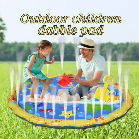 Tuscom Sprinkler Pad Splash Play Mat Outdoor Wading Pool Water Play Sprinkle Spray pad Toys for Kids Babies Boys Girls Children Toddlers Inflatable Summer Patio Wading Swimming Pool