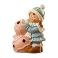 thumbnail image 2 of LED Ceramic Christmas Figurines - Light Up Boy & Girl Holiday Decor for Mantel, Tabletop & Bookcase (6.3 Inch Battery-Operated Night Light), 2 of 6