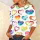 thumbnail image 4 of Tops de Manga 3/4 para las Mujeres Navidad Impresa Cuello Redondo Top Casual, Mezcla de Poliéster Spandex para el Hogar Y el Uso Diario, 4 of 9