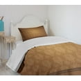 thumbnail image 4 of Ambesonne Tan Quilted Bedspread Set 2 Pcs, Antique Damask Royal Aged, Twin Size, Brown Tan, 4 of 6