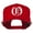 Red, variant on Large Old English O Embroidered Flat Bill Cap - Navy OSFM