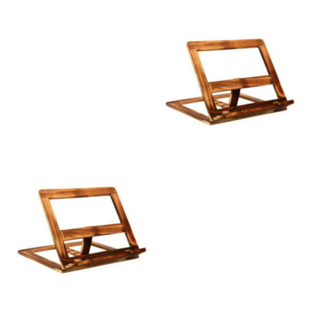 Naiovety Wooden Book Stand with Page Paper Holders Textbook Kitchen Clip Page madera 2Conjunto
