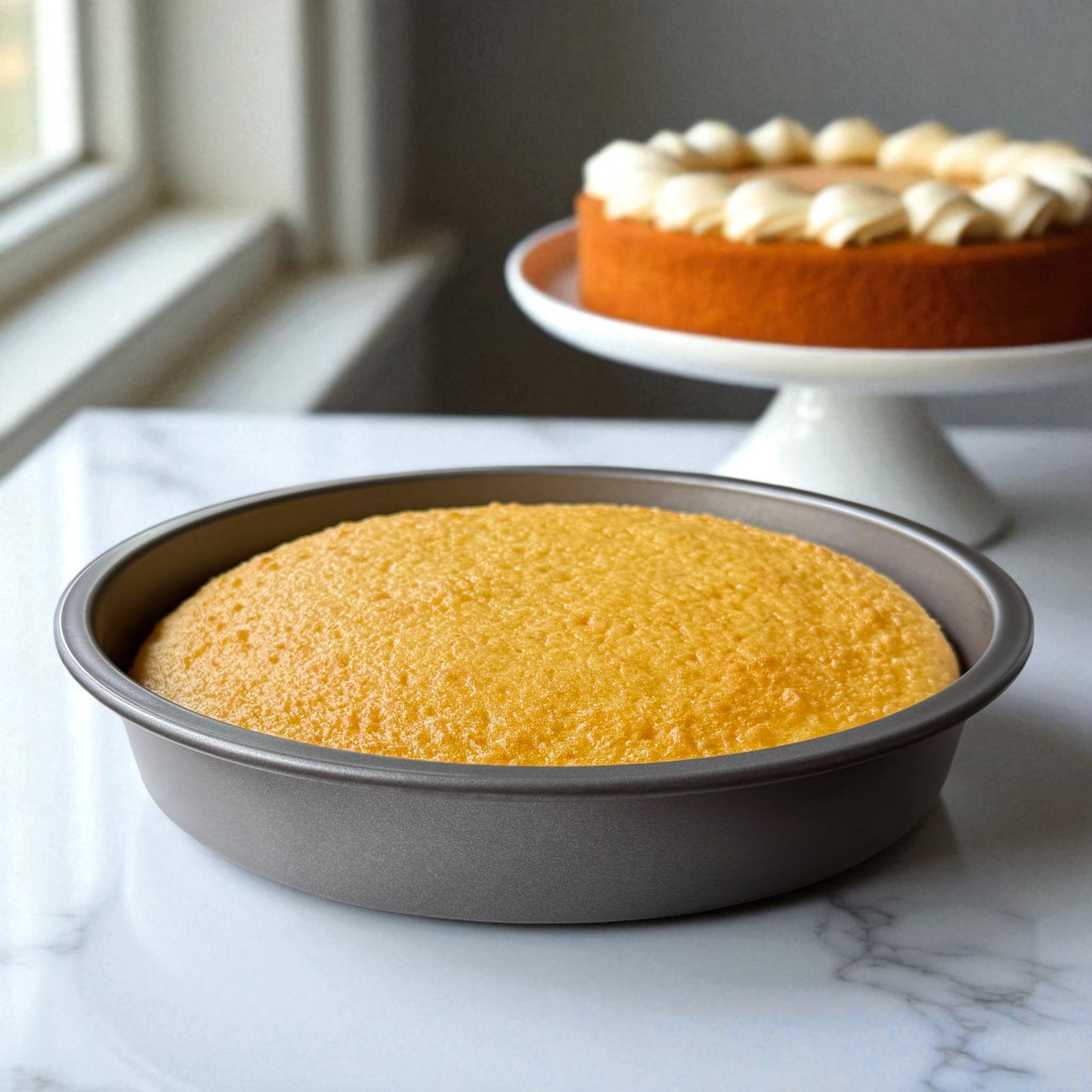 (2 pack) Mainstays Nonstick 9" Diameter Round Cake Pan, Layer cakes, Gray