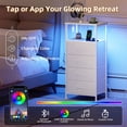 thumbnail image 4 of Eunos White Dresser for Bedroom, 4 Drawer Nightstand with Charging Station, LED and Open Shelf, 4 of 8