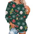 thumbnail image 1 of Gibobby Chaqueta Athletic Mujer holgado a la moda Sudadera deportiva con estampado navideño colorido para mujer, manga larga, cuello Rojoondo, sudadera con capucha (Verde, L), 1 of 5