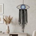 thumbnail image 6 of Kmonabie Hand Woven Macrame Wall Hanging, Cotton Tassel Dreamcatcher Boho Home Wall Decor, 3 Colors for Bedroom Living Room Entryway, Black, 6 of 6