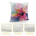thumbnail image 4 of Creowell  Flower Throw Pillow Cushion Cover, Hibiscus Flower in Pastel Abstract Colorful Romantic Petal Pattern Artwork Print, Decorative Accent Pillow Case,  Pink Tones, 4 of 5