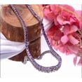 thumbnail image 2 of Radiant Jewelry 18Ct Round Cut Purple Amethyst 18 Inch Tennis Necklace for Women 14K White Gold Finish 4mm Stones, 2 of 4