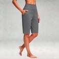 thumbnail image 6 of Yoga Pants for Women Yoga Shorts With Pockets Knee Length High Waisted Summer Gym Athletic Casual Pants, 6 of 6