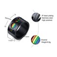 thumbnail image 5 of Rainbow Stainless Steel Mens Ring Sizes 7 8 9 10 11 12 Band Jewelry Durable everyday wear with modern look now, 5 of 7