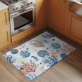 thumbnail image 3 of Marine Life Washable Small Entryway Area Rugs 2'x3', Watercolor Seahorse Coral Starfish Blue Wood Grain Low Pile Throw Rug Non-Slip Sturdy Edge Binding Carpet for Front Door Floor Room Entry, 3 of 9