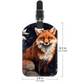 thumbnail image 6 of Square 2Pack PU Leather Fox Cruise Luggage Tag with Privacy Cover and Name ID Tag for Travel Handbags Backpacks Luggage Tags, 6 of 6