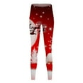 thumbnail image 4 of FYEGRE Women's Fashion Printed Leggings Elastic Holiday Yoga Pants for Casual Comfort and Leisure Activities Watermelon Red M, 4 of 4