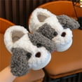 thumbnail image 3 of Otqutp Toddler Kids Dog Slippers Girls Boys Cute Animal Cartoon Fleece Warm Winter Household Shoes Full Wrapped Home Slippers, 3 of 3