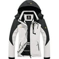 thumbnail image 1 of GEMYSE Women's Mountain Waterproof Ski Snow Jacket Winter Windproof Rain Jacket (White and Grey,Large), 1 of 6