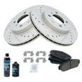 thumbnail image 2 of TRQ Rotor & Brake Pad Ceramic Performance Drilled Slotted Front Kit w/Chemicals BKA16928 Fits select: 1993-1995 HONDA CIVIC, 1994-1996 ACURA INTEGRA, 2 of 8