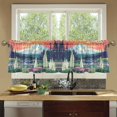 thumbnail image 4 of Yayeee Kitchen Curtains Set of 2 Light Filtering 57"x24" Over Sink Window Panels, Floral Mountain, 4 of 7