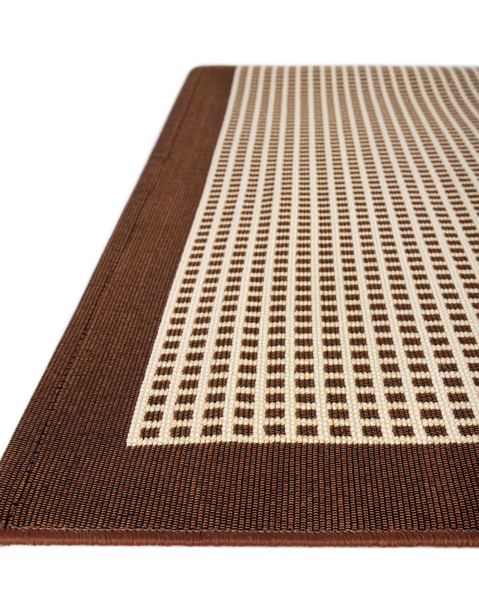 Unique Loom Outdoor Border Collection Area Rug - Frame (5' 1" x 8' Rectangle Brown/Ivory)