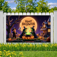 thumbnail image 4 of Decorative Design Happy Halloween Banner Witch Theme Pumpkin Design Spooky Elements for Halloween Party Indoor Decoration Outdoor Event, 4 of 7