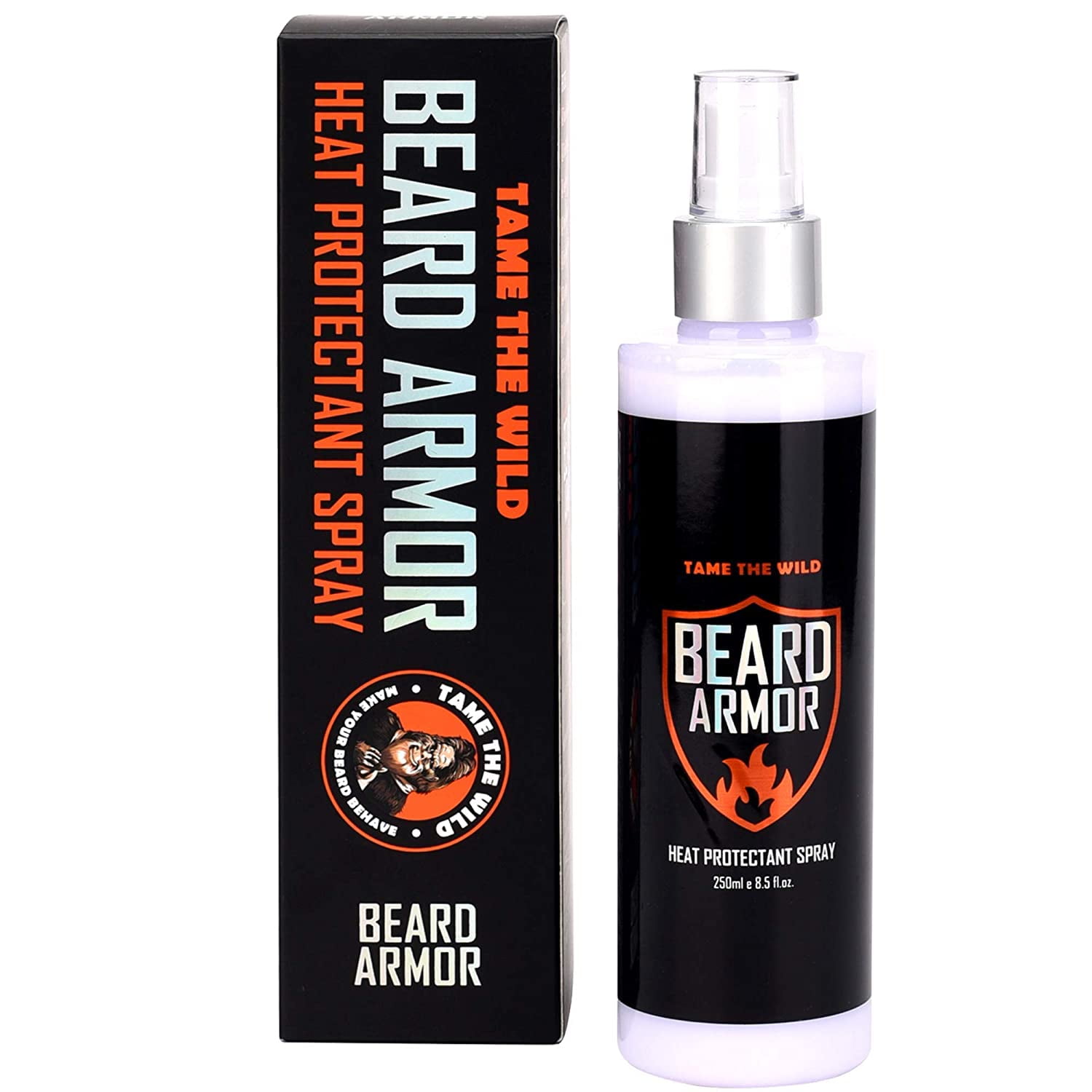 Tame the Wild Hair and Beard Armor - Hair Thermal Protector Spray - Beard Heat Shield - Argan Oil, Keratin & Aloe Beard - Heat Protectant Spray for Hair - 8.5FL OZ