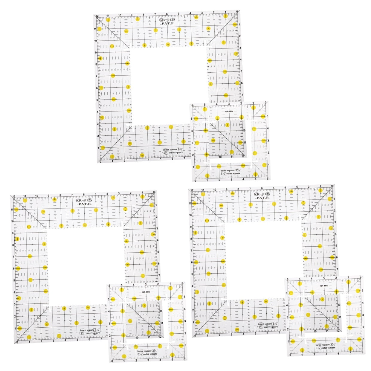 HOOWIFFY Clear Acrylic Quilting Ruler with Patchwork Grid, Easy to Read and Use for Sewing and Craft Projects