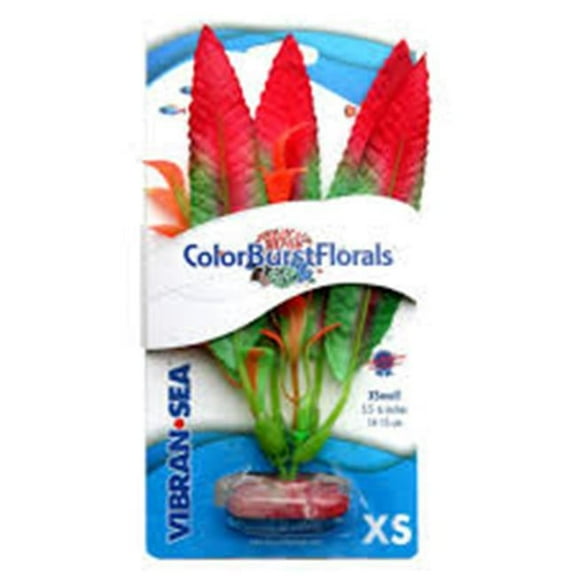 Blue Ribbon Pet Products CB-165-RD Colorburst Florals Crispus Silk Style Plant, Red - Extra Small