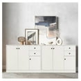 thumbnail image 4 of Storage Cabinet with Drawers, White Sideboard Buffet, Adjustable Shelves, Modern Accent Cabinet, Kitchen Living Room Entryway, 4 of 9