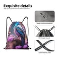 thumbnail image 3 of Yiaed Beautiful Flower Blue Bird Print Drawstring Bags Drawstring Backpack Bulk String Back Pack Gym Sport Bag-Medium, 3 of 5