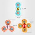 thumbnail image 3 of 3PCS Suction Cup  Toy Baby Bath  Toy Turntable  Cartoon  Rotating   For Bathroom Dining Table Chairs, 3 of 8