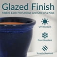 thumbnail image 4 of Sunnydaze Studio High-Fired Glazed UV and Frost-Resistant Ceramic Outdoor Flower Pot with Holes - 11" Diameter - Imperial Blue - 2-Pack, 4 of 9