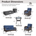 thumbnail image 4 of Opohoro 9-Piece Outdoor Patio Fire Pit Set with Sofa and Flat Arm, 43" Fire Pit Table, Propane Tank Cover for Deck Backyard, 4 of 19