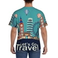 thumbnail image 3 of Bixox Men's Let's go Travel Printed Short Sleeve Skinny Athletic T-Shirt, 3 of 6
