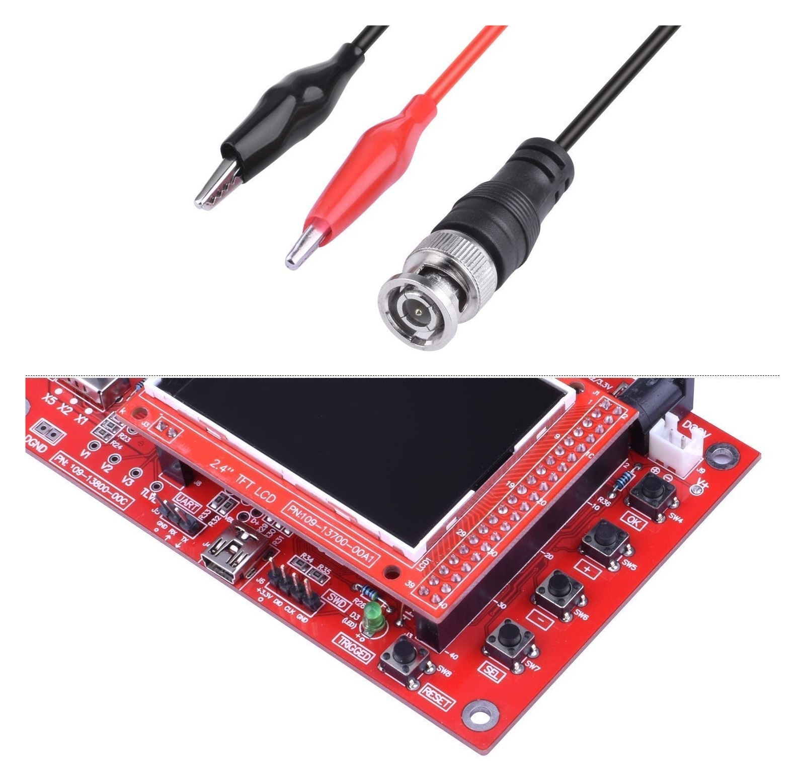 2.4 TFT Pocket Digital Oscilloscope Kit DIY Spare Parts E-Learning Kit 1m/s ,Professional Designed