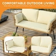 thumbnail image 6 of Craftian 2 Pieces Patio Furniture Set, All-Weather Wicker Outdoor Loveseat with Cushions & Side Table - Beige, 6 of 8