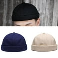 thumbnail image 3 of Anvazise Unisex Skullcap Brimless Sun Protection Autumn Winter Adjustable Pure Color Sailor Cap for Daily Wear, 3 of 13