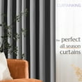 thumbnail image 4 of Curtainking Blackout Curtains Thermal Insulated Grommet Curtains for Living Room 2 Panels, 40x72 inch, Grey, 4 of 7