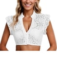 thumbnail image 4 of Womens Camisole Tops V Neck Elegant Short Sleeve Dirndl Costume Blouse Summer Tops for Women, 4 of 4
