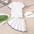 thumbnail image 5 of Gerichy Girls Summer Outfits, Toddler Girls Short Sleeve Ruffle Solid Casual T Shirt Tops Denim Shorts Jeans 2PCS Outfits, 5 of 9
