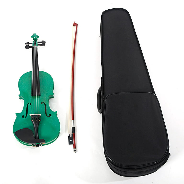 hår drivhus sæt Zimtown Green 4/4 Size Handcrafted Solid Wood Violin with Bow, Rosin, Case  for kids who are 12+ and Adult - Walmart.com