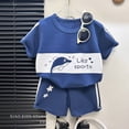 thumbnail image 2 of Children's Sets mother Kids Clothes Boys Girl T-shirt Shorts 2PCS  Short sleeve Baby Children Clothing Toddler Suit Suit Striped, 2 of 6