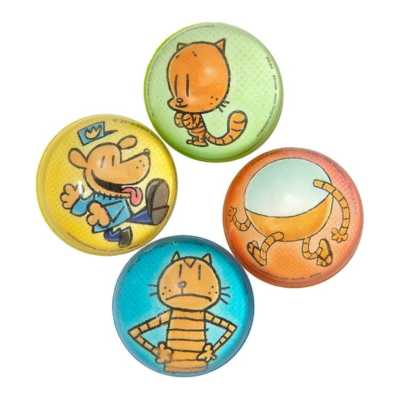 1" Dog Man Character Rubber Bouncy Balls - 12 Pieces