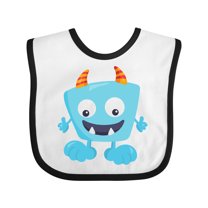 Inktastic Cute Monster, Blue Monster, Funny Monster, Horns Boys or Girls Baby Bib