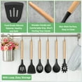 thumbnail image 4 of 6pcs Silicone Cooking Utensil Set with Wooden Handles, Non-Stick Kitchen Tools, Safe Cookware, Ideal for Christmas, Halloween, Easter, Hanukkah, Thanksgiving, 4 of 7
