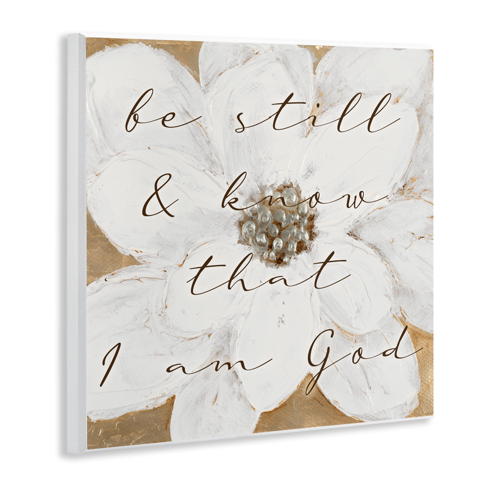 Stupell Industries Be Still with White Magnolia Wall Plaque Art, design by Lanie Loreth